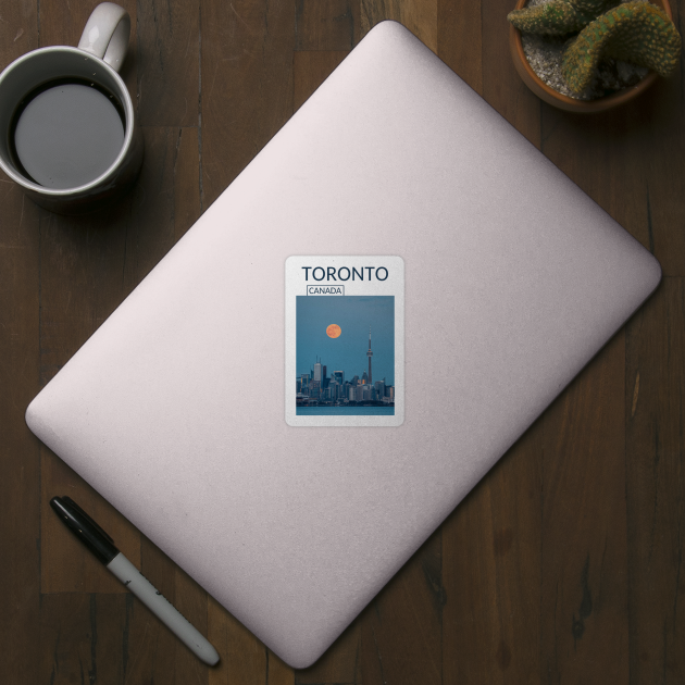 Toronto Ontario Canada Panoramic Skyline Cityscape Gift for Canadian Canada Day Present Souvenir T-shirt Hoodie Apparel Mug Notebook Tote Pillow Sticker Magnet by Mr. Travel Joy